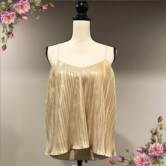 Abercrombie & Fitch Tops - Abercrombie & Fitch gold metallic tank top
